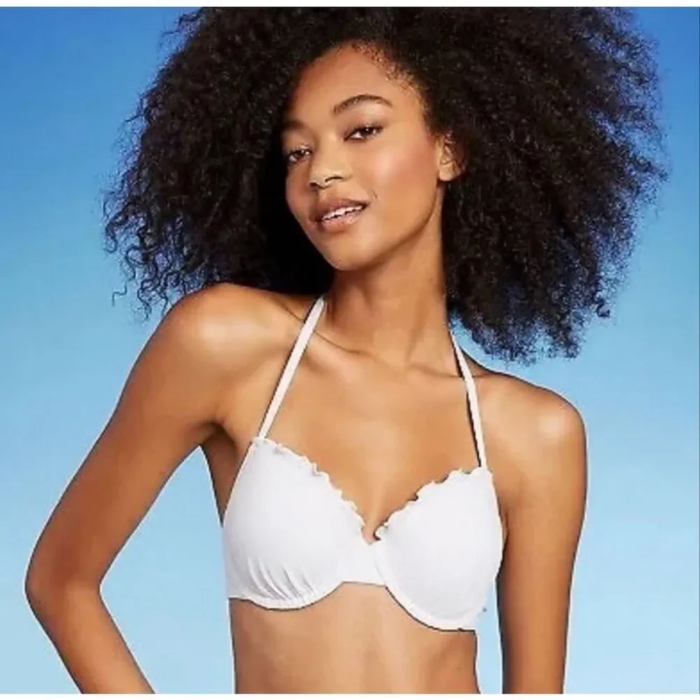 Shade & Shore Women’s Halter Push Up Bikini Top Size 32B New